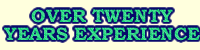 Over twenty years' experience